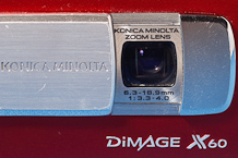 Konica-Minolta DiMAGE X60 lens cover detail