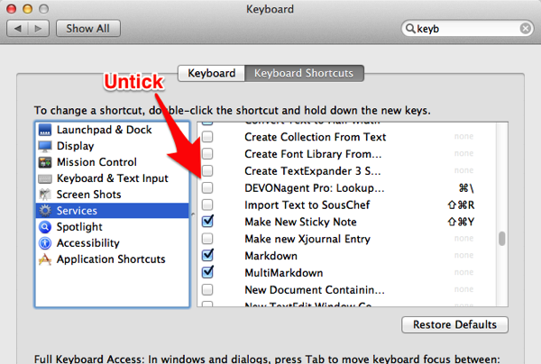 Keyboard Preferences