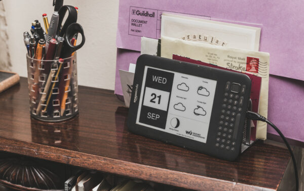 Kindle Desk Calendar on the actual desk