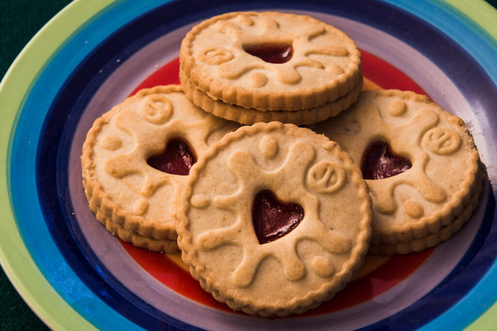 Jammie Dodgers on a plate