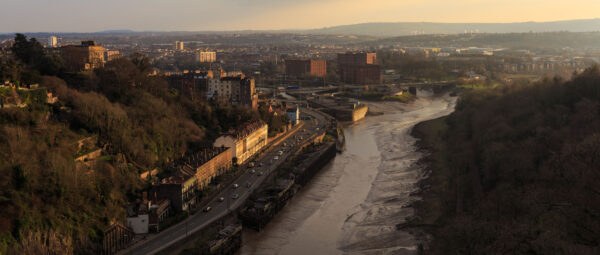View of Bristol from the Suspension Bridge, late winter afteroon